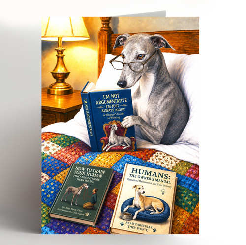 Whippet birthday card - whippet,