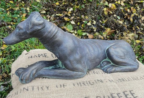 Whippet dog lying down - , statue