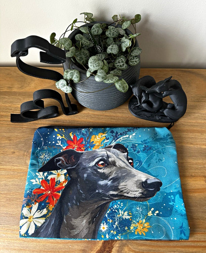 Greyhound whippet dog floral - greyhound,