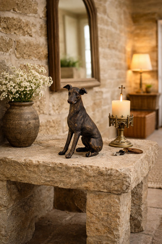 Cold cast bronze whippet - cast,