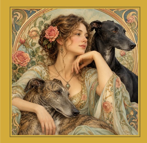 Pre raphaelite greyhound - raphaelite,