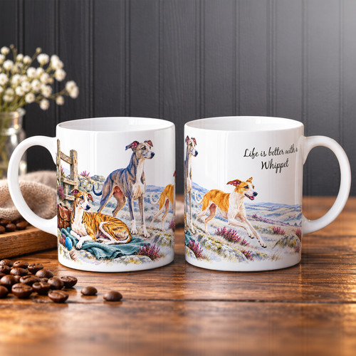 Personalised whippet dog 11oz - personalised,