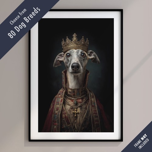 Royal dog portrait print - dog,