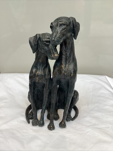 Vintage loving dog statue faux - vintage,