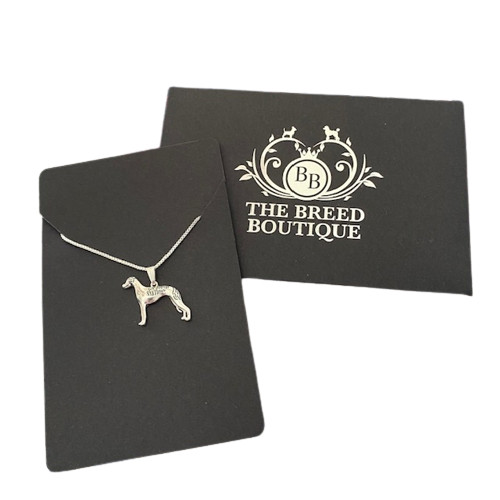 Whippet greyhound dog - whippet, necklace