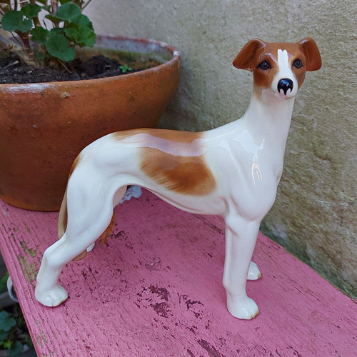 Porcelain whippet dog - porcelain,