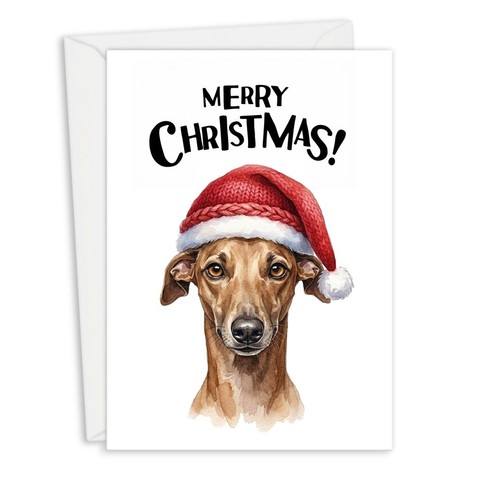 Whippet dog christmas - dog, card