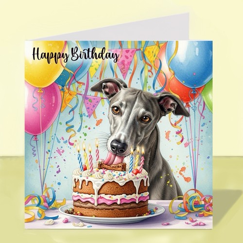 Whippet dog birthday greetings - dog,