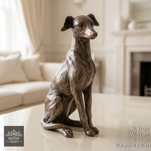 Dog sculpture silver - sculpture,