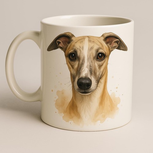 Whippet watercolour mug brew - watercolour,