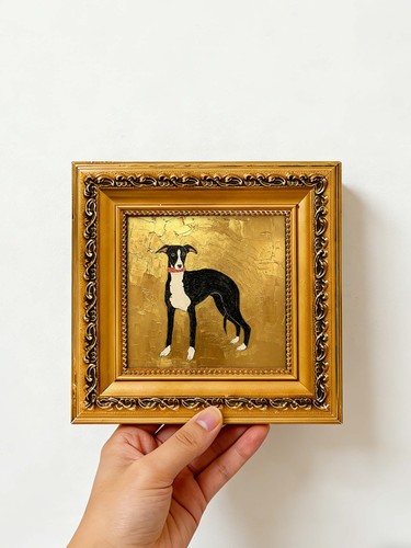 Black white whippet - black,