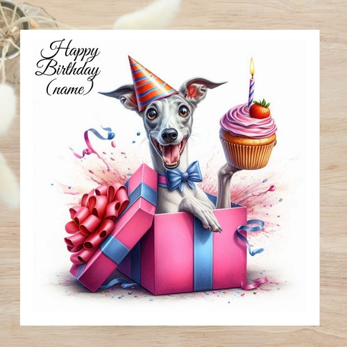 Personalised whippet greyhound - personalised,