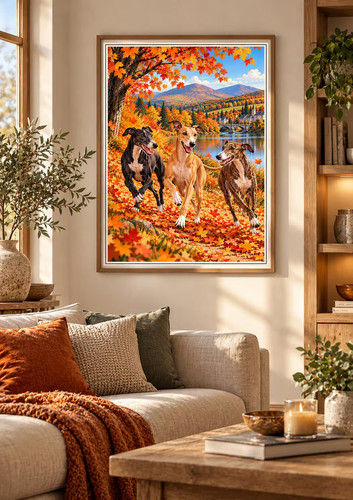 Greyhound autumn wall - autumn,