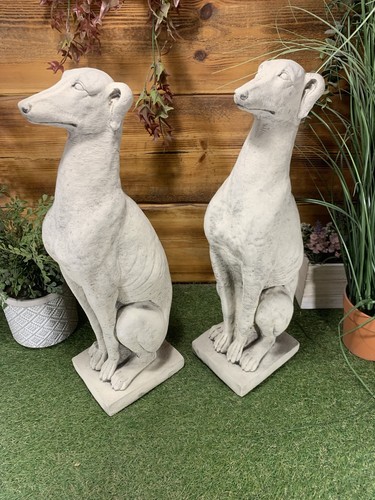Stone garden pair greyhound - stone,