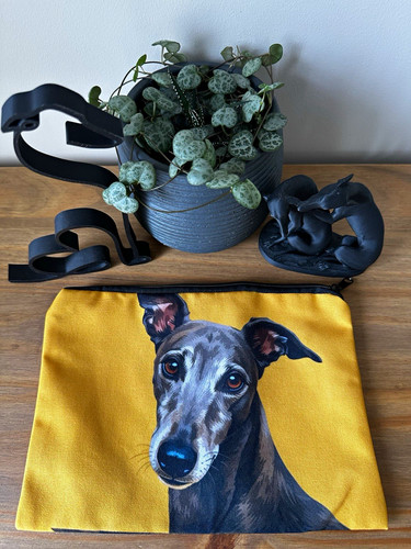 Yellow black whippet - black,