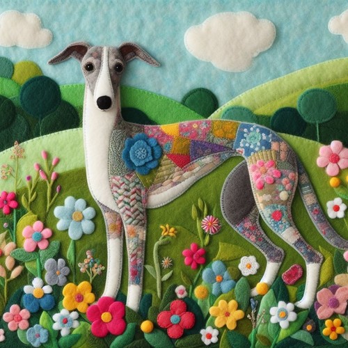 Luxury whippet birthday card - luxury,